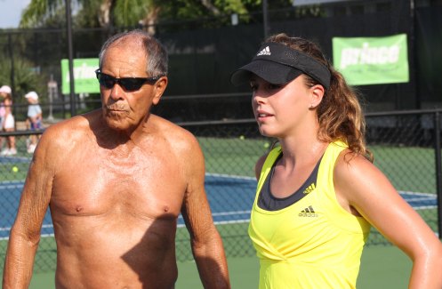 Nick Bollettieri and Michelle Larcher de Brito at the IMG Bollettieri Tennis